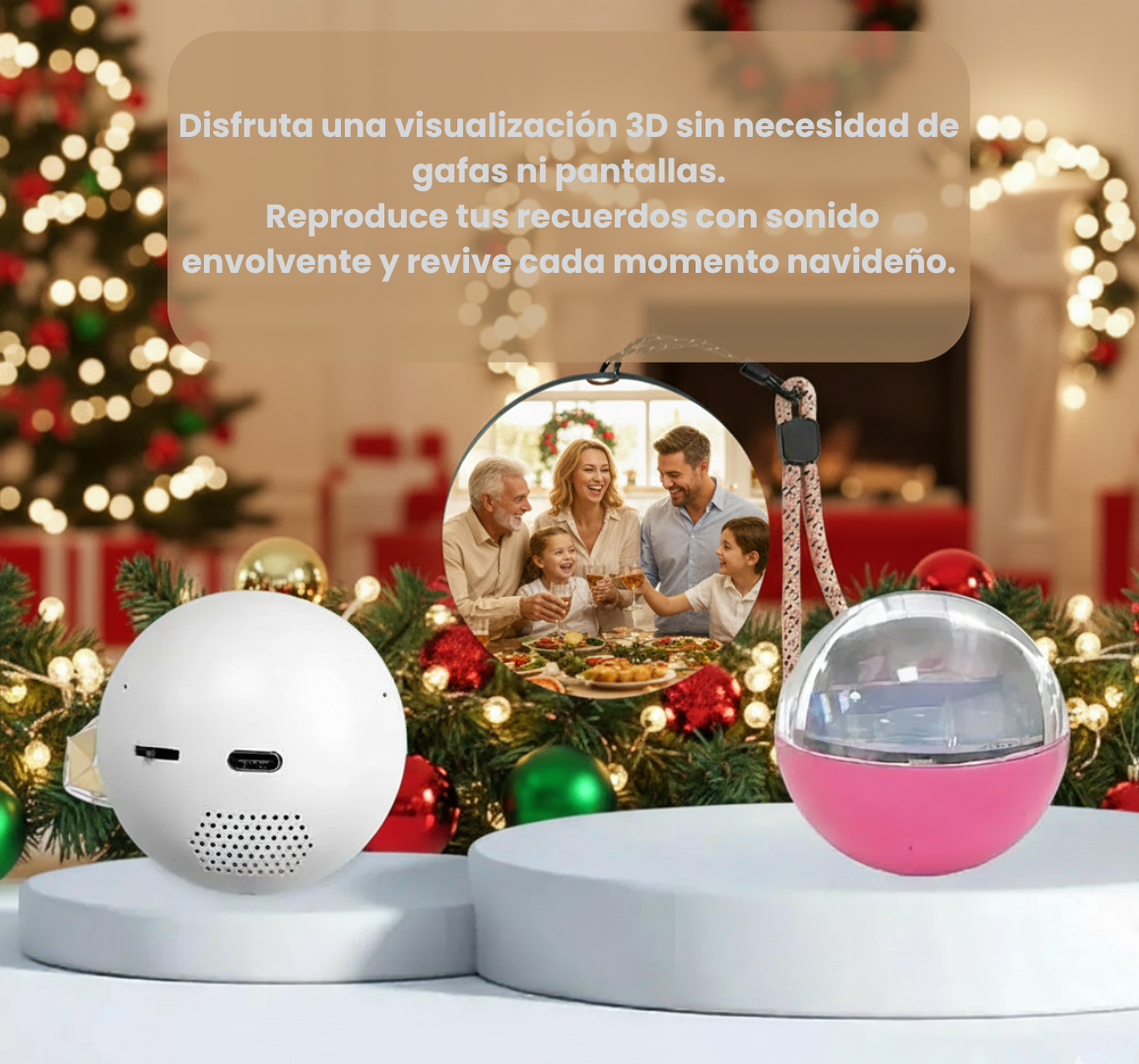 Bola de cristal de navidad mágica electrónica 3D